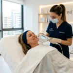 Tratamiento HIFU facial para mejorar la firmeza del rostro en Valencia.