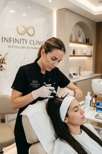 Tratamiento de mesoterapia capilar para la caída del cabello en Valencia.