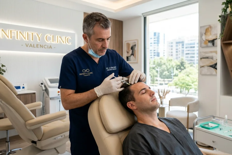 Tratamiento de mesoterapia con dutasteride para la caída del cabello en Valencia